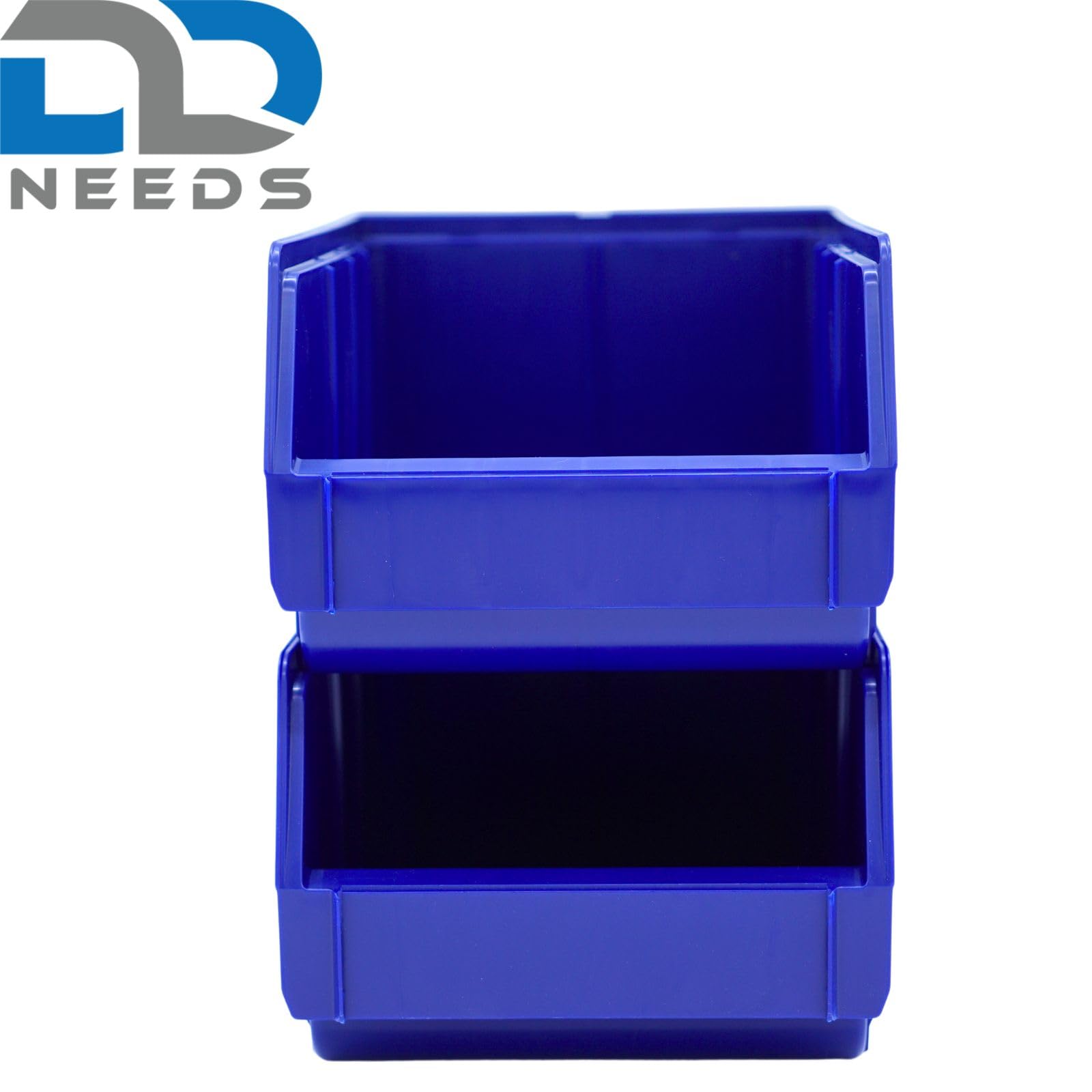 D2D | 10 Stück Sichtbox Größe (L/B/H): 335 x 209 x 152 mm, Polypropylen (PP) - B02 - Farbe: Blau - Stapelbares Schubfach Lagerbox