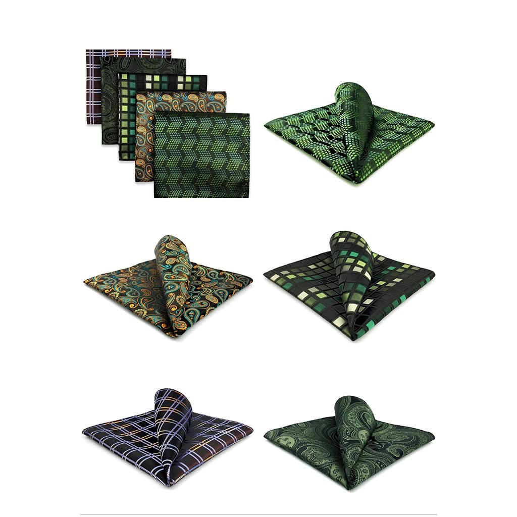 5-teiliges Set aus bunt sortierten Einstecktüchern für Herren aus Seide, klassisches Taschentuch-Set, Geschenk, bunt (Farbe: 3er-Pack, Größe: 32 x 32 cm) (3er-Pack)