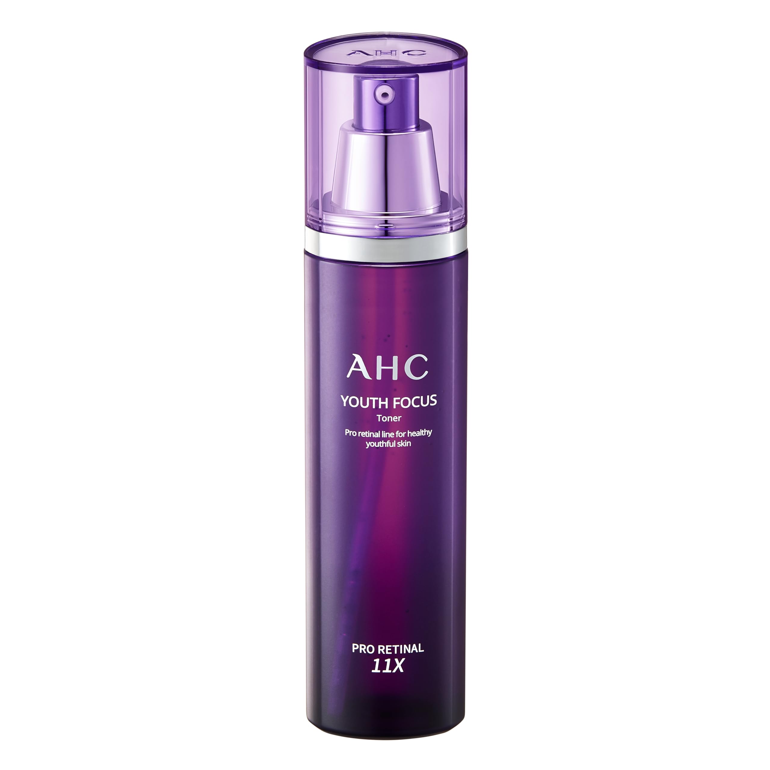 AHC Youth Focus Skin Toner with Pro Retinal for 11x faster conversion than Retinol to help reduce the appearance of fine lines and wrinkles for hydrated youthful skin with Korean skincare 130 ml
