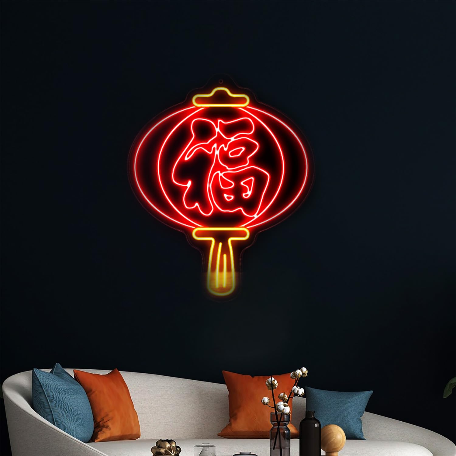 Amazon.co.jp: 『福』ネオンサイン(50x60cm)看板ネオンライト LED 