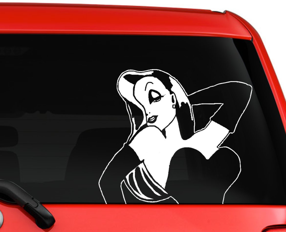 Jessica Cartoon Character car Truck Laptop Window Decal Sticker (White, 6")