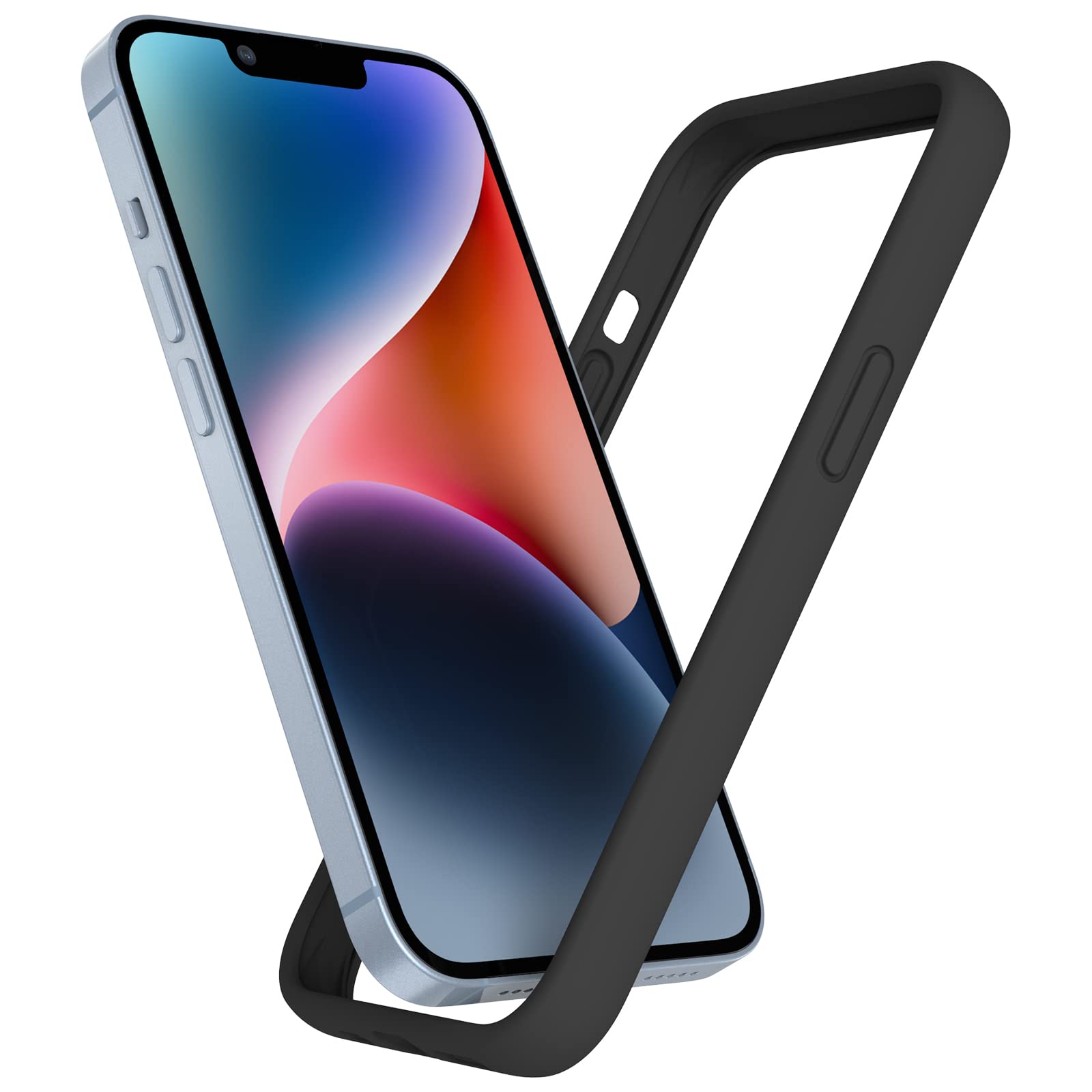 K TOMOTO Compatible iPhone 14 Plus Bumper Case (6.7 Inch), Liquid Silicone Bumper Case [Shock-Absorb] [Raised Edge Protection] [Drop Protection] [Silky and Soft Touch] Frame Bumper Case, Black