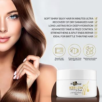 Keratin Hair Mask – 300g Restorative Treatment | Anti-Frizz | Volume Control | Color & Heat Protection | Vegan