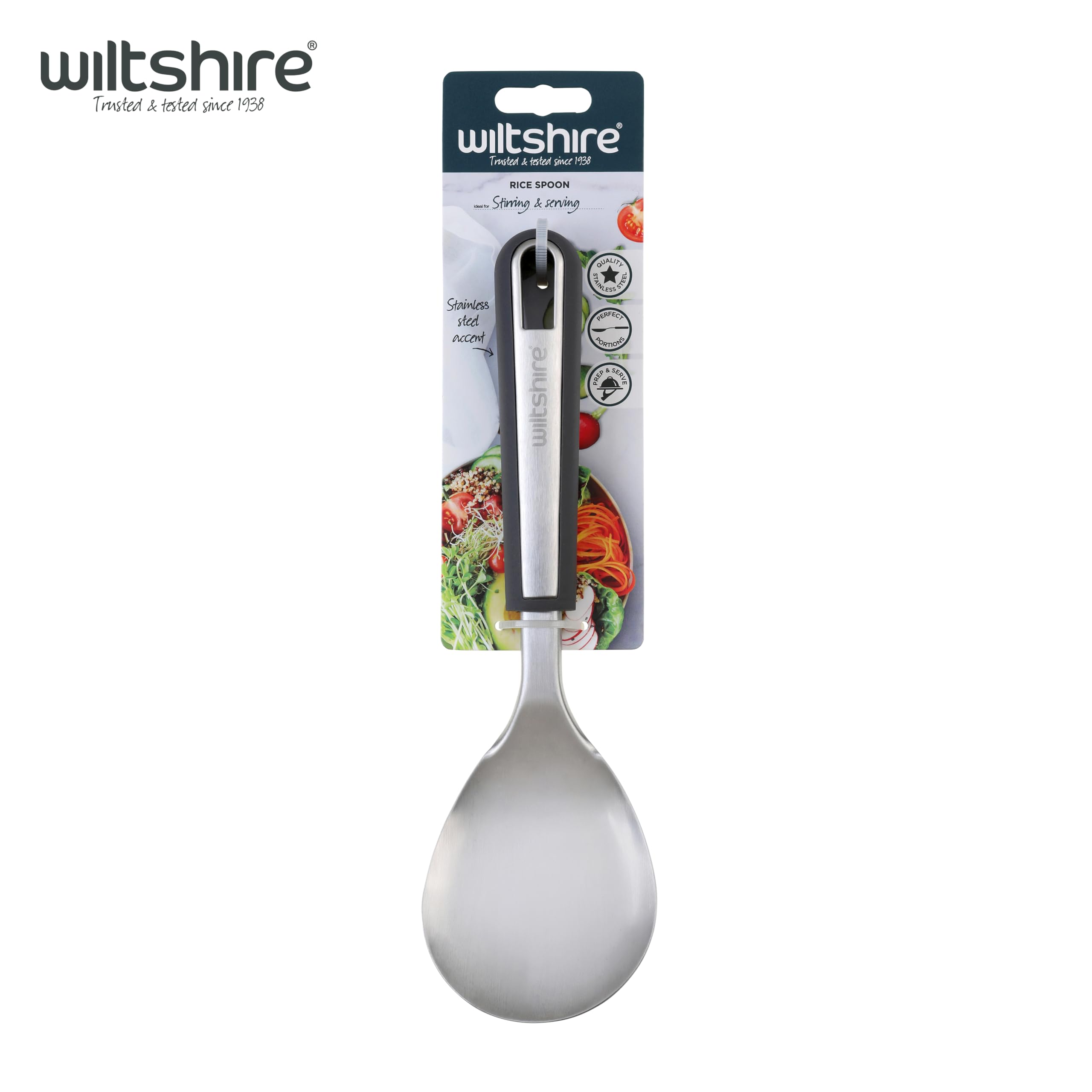 Wiltshire Aspire Rice Spoon, Stainless Steel, Stirring & Serving Utensil, Rice Paddle, Anti-Slip Soft Touch Handle - Image 4