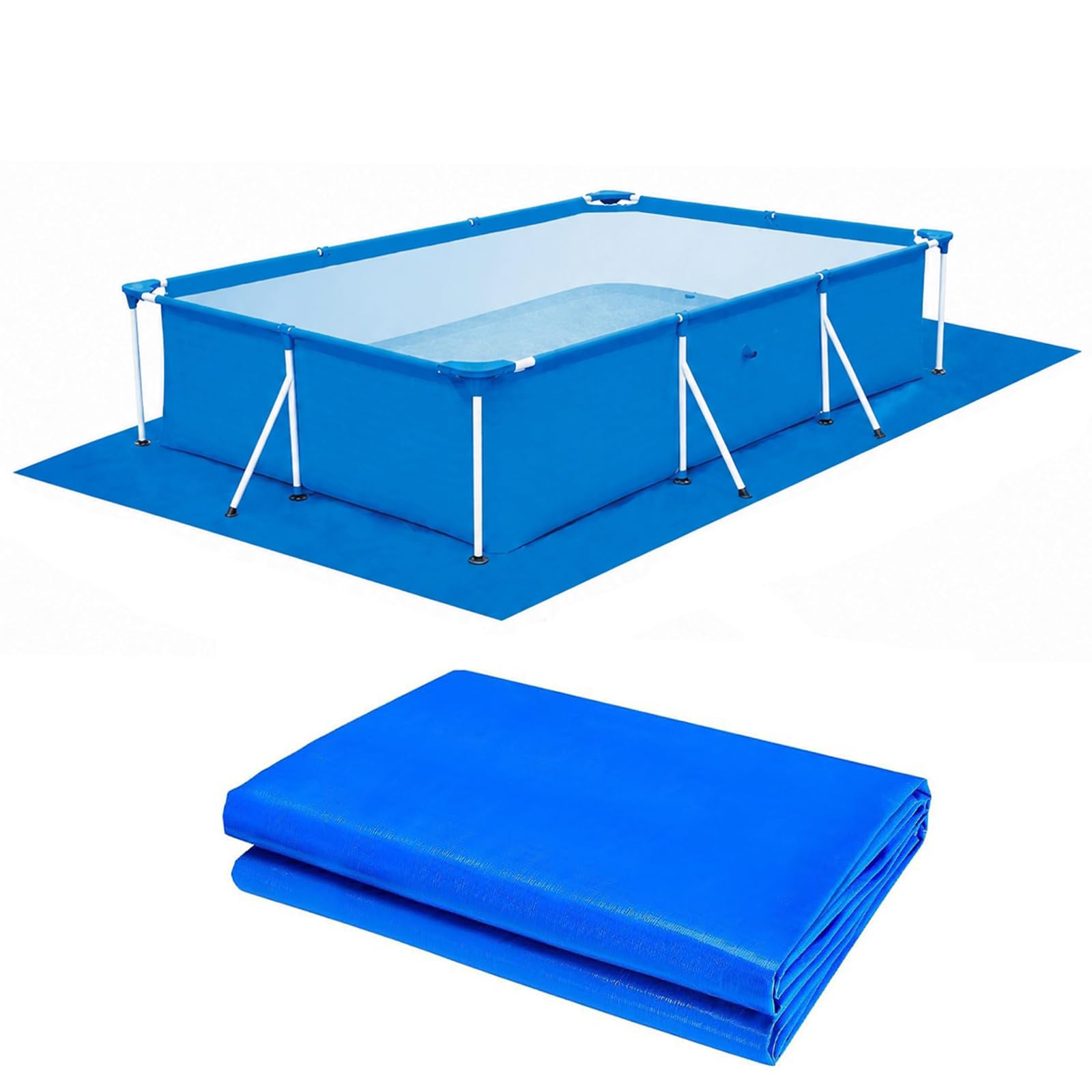 YAIRSTEN Pool Ground Cloth, 2.4m X 3.4m Rectangular Pool Ground Mat for Cover Frame Pool, Under Pool Mat Waterproof Floor Protector,Paddling Pool Liner Pad Floor Protector Cloth