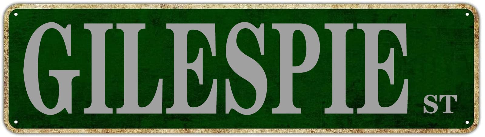 Gilespie St Vintage Tin Signs Art Plaque Aluminum for Bedroom Kitchen Garden Wall Pub Club Coffee Hanging Decor 4x16 Inch