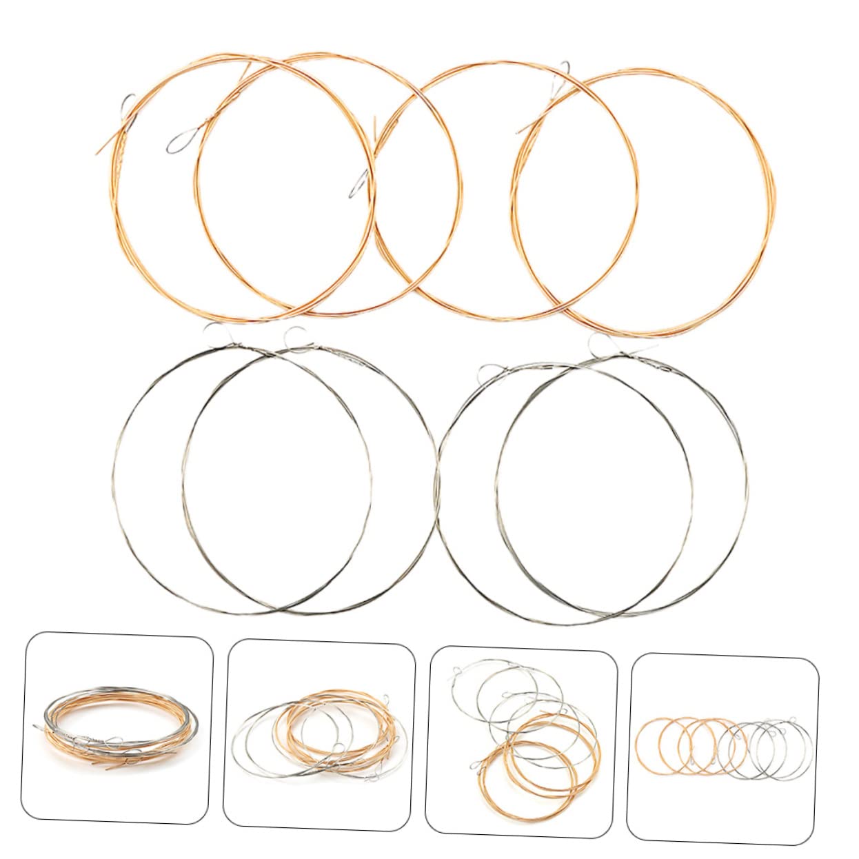 ifundom 8pcs Metal Mandolin Strings Lap Steel Strings for Mandolin Replaceable Accessories Clear Sound