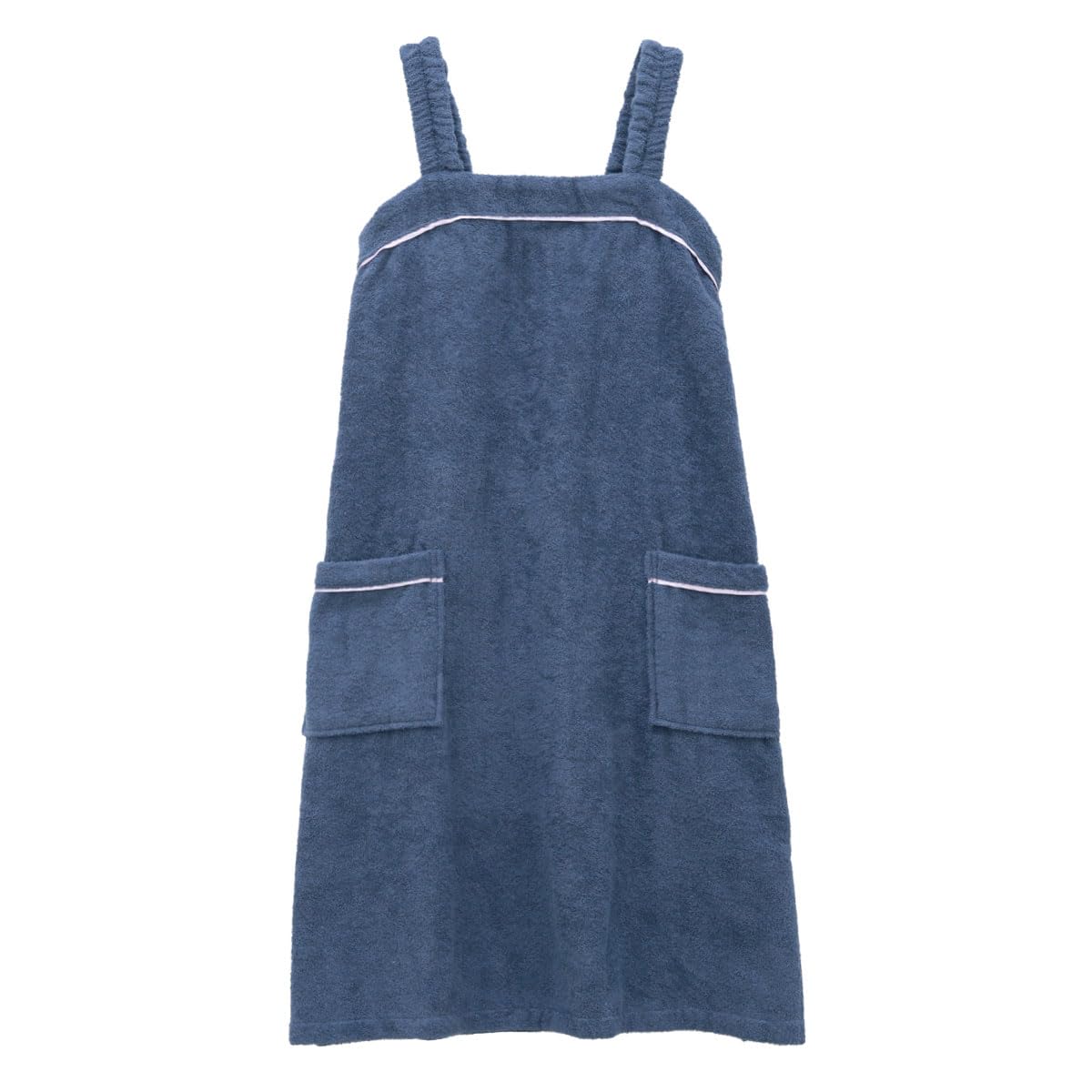 BloomingFLORA Room Wear, Bath Wrap, One Piece Bathrobe, 100% Cotton, Pile, Cool, Summer, Thin, Bath, Sweat, Blooming Flora, Souffle Fine Towel | バスラップ,着るタオル,ワンピース,涼しい,お風呂上り Large BU-Blue