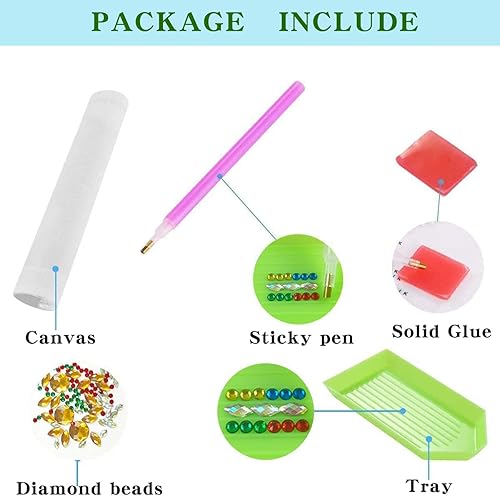 Miniatura 5 de LIULIMI Pintura de diamante con taladro parcial, kit de pintura de diamante 5D pequeño, forma especial para adultos y niños, imagen de flores de