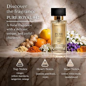Pure Royal 942 Unisex Fragrance 50 ml Playful Unique and Joyful with Modern Floral Character and Vibrant Radiance
