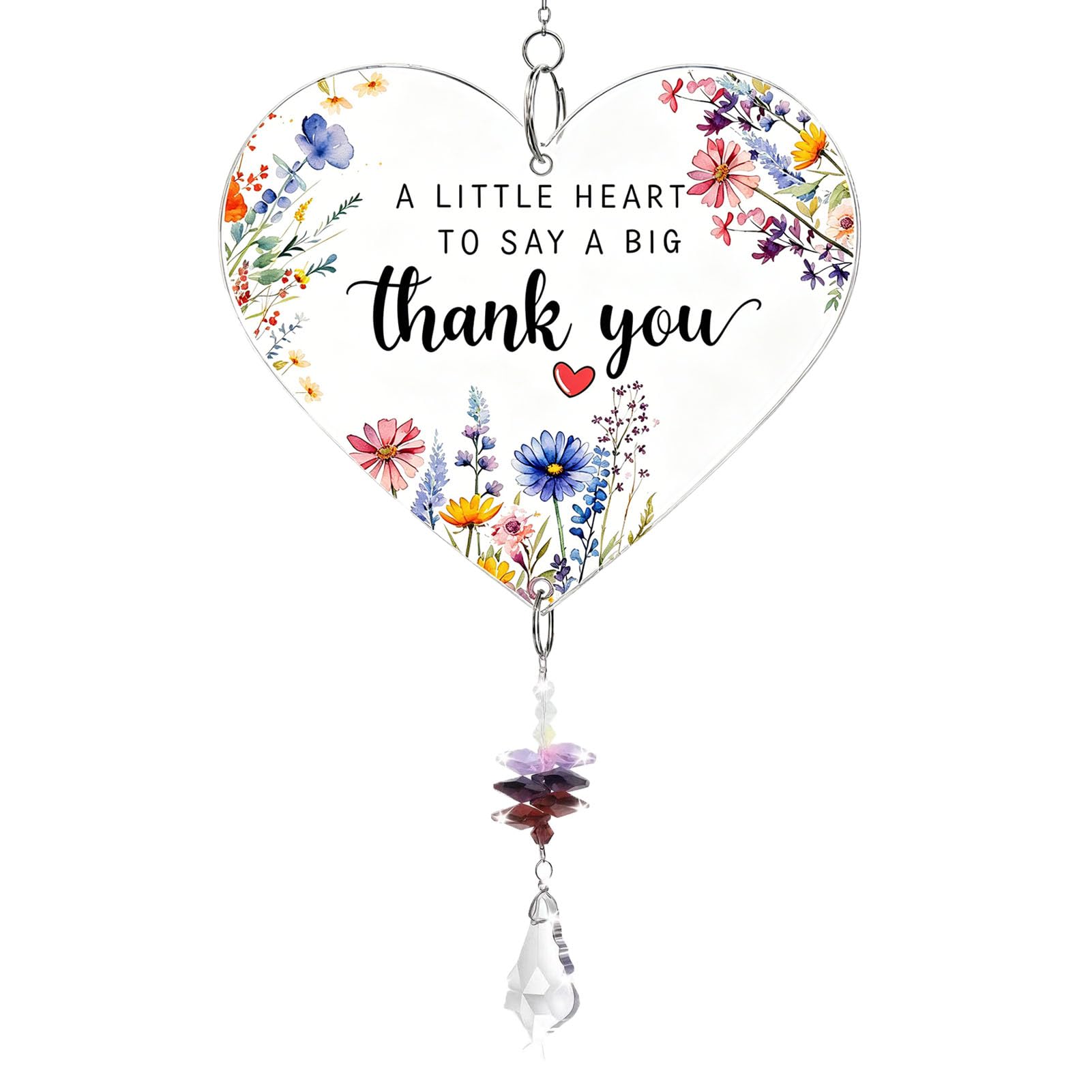 Acrylic Heart Garden Sun Catchers Thank You Gifts - Small Clear Love Plaque with "A Little Heart to Say a BigThank You" - Gratitude Ornaments Gift for Teachers, Friends, Family, Nurses, Colleagues โ image 1