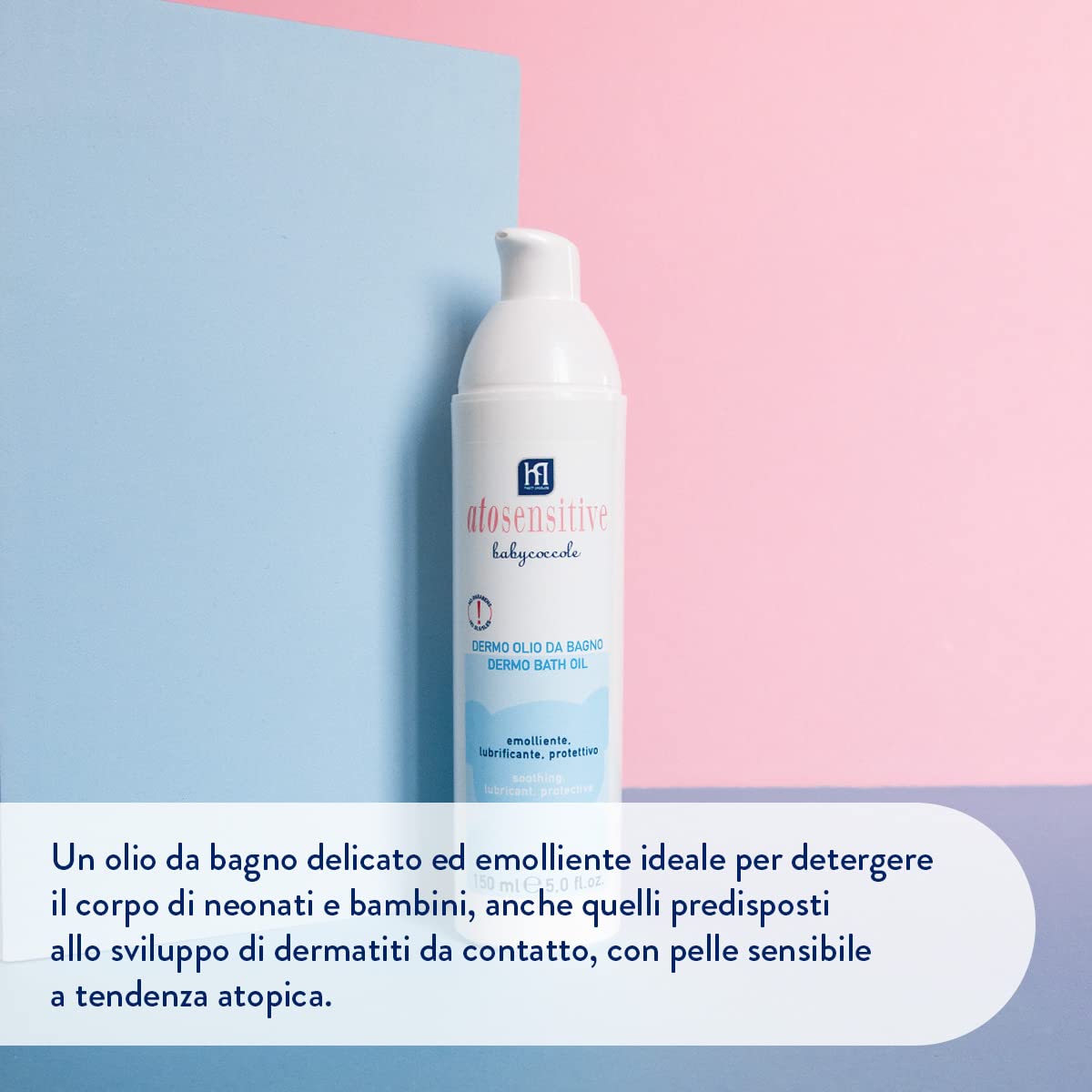 Babycoccole DERMO OLIO DA BAGNO per Bambini e Neonati. Per Pelle Sensibile e Dermatite Atopica. Delicato, Idratante, Protettivo, con Ingredienti Puri e Naturali. Dermatologicamente Testato. 150ml
