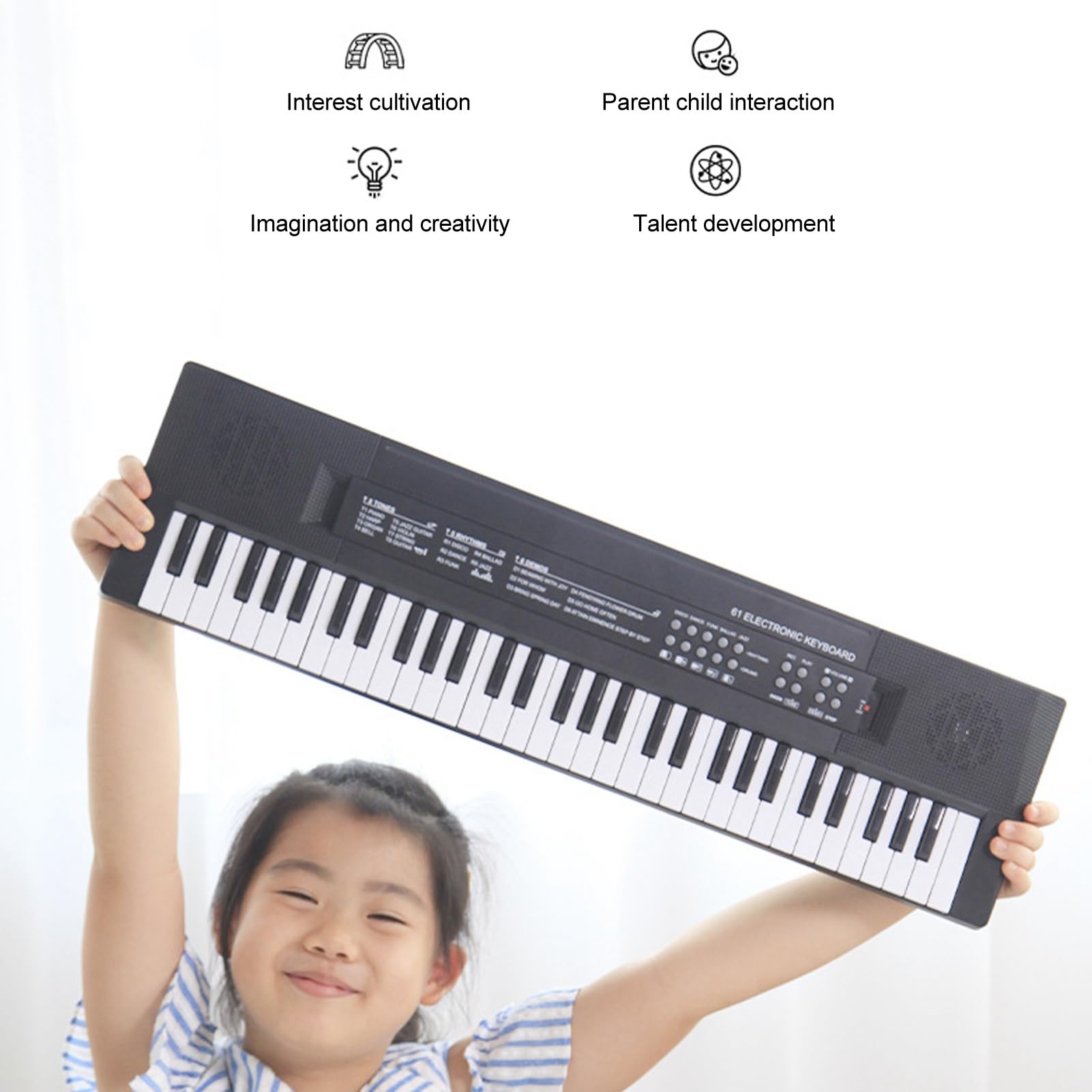 Mini Klawiatura Fortepianowa 61 Klawiszy Przenośna Klawiatura Elektroniczna Fortepian Wczesna Nauka Instrument Muzyczny z Mikrofonem