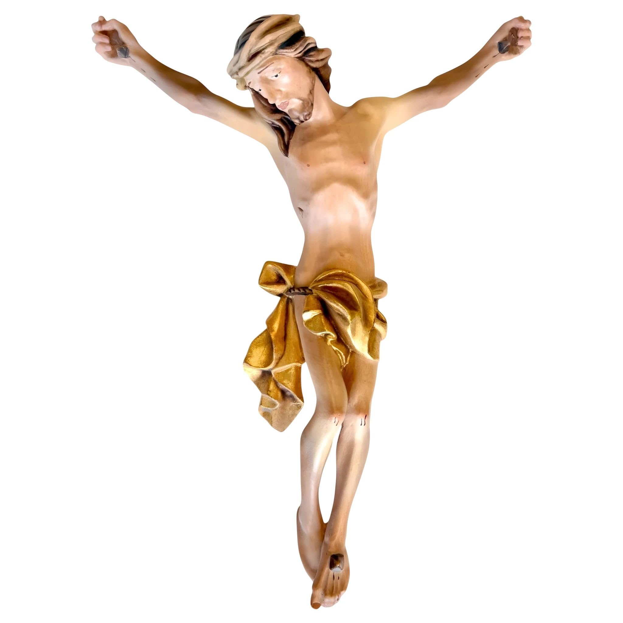 Dolfi | Jezus Ciało Chrystusa wykonane z drewna 12 cm | Ręcznie malowane w Val Gardena | Artykuł religijny