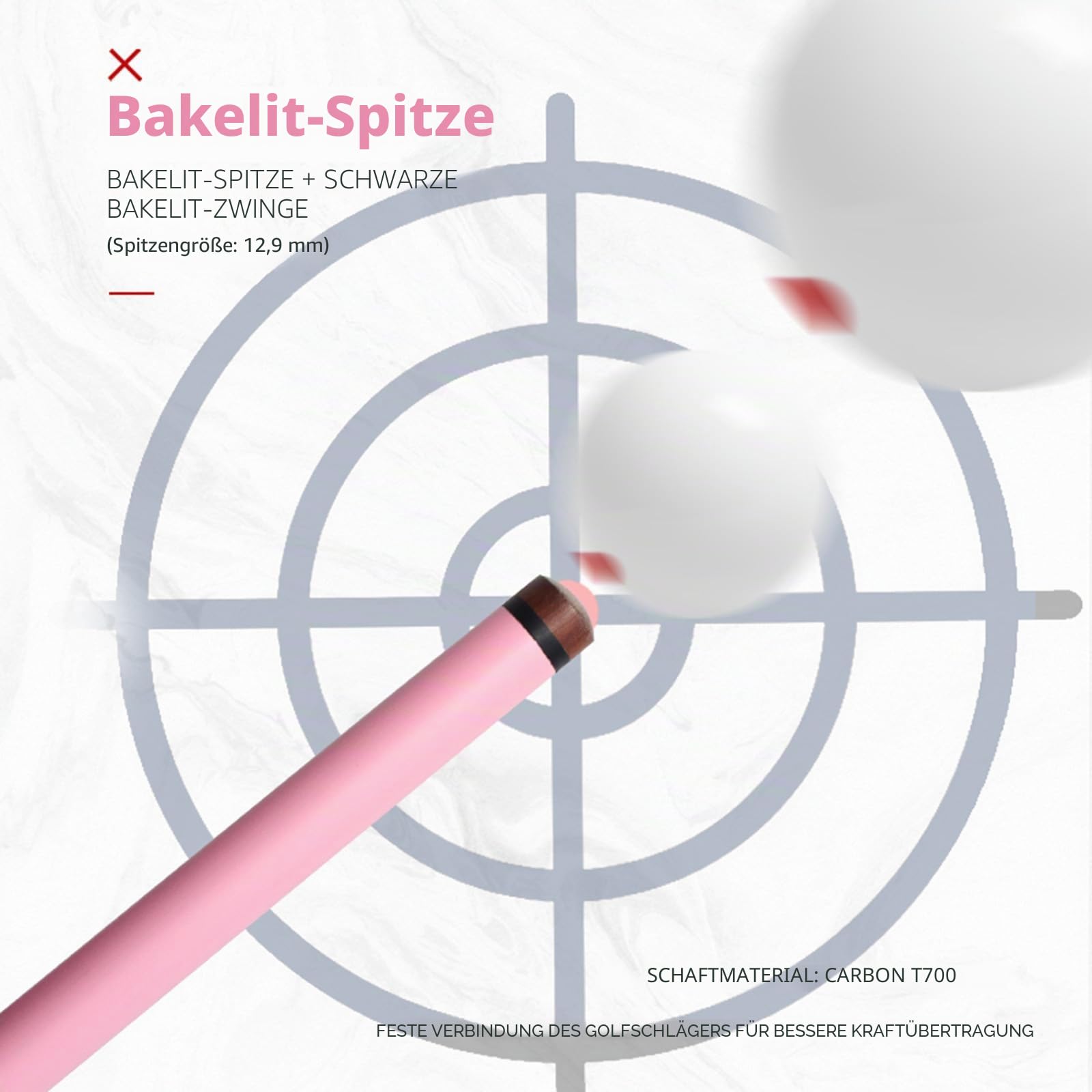 OKHEALING T700 Damen-Billardqueue, 12,9 mm, 1/2 Gelenk, professionelles Snooker-Queue, für Anfänger und Fortgeschrittene, 2 Stück