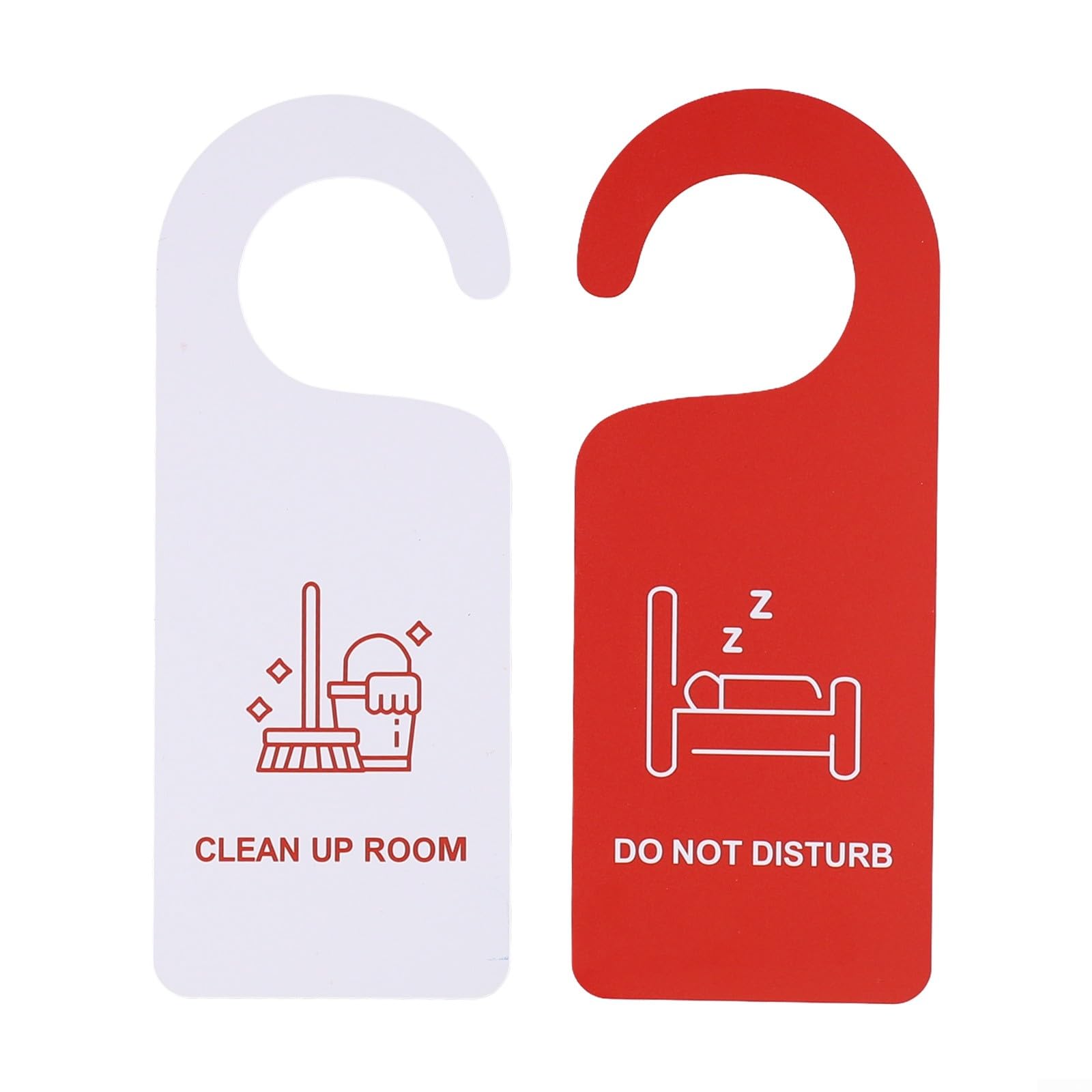HpLive 1/5/10/20 Stück Türschild Bitte Nicht Stören Hotel Zimmerschild Anhänger PVC Reinigungshinweis Türhänger Schild Rot Weiß 24x8cm für Hotel Bar Café(20pcs)