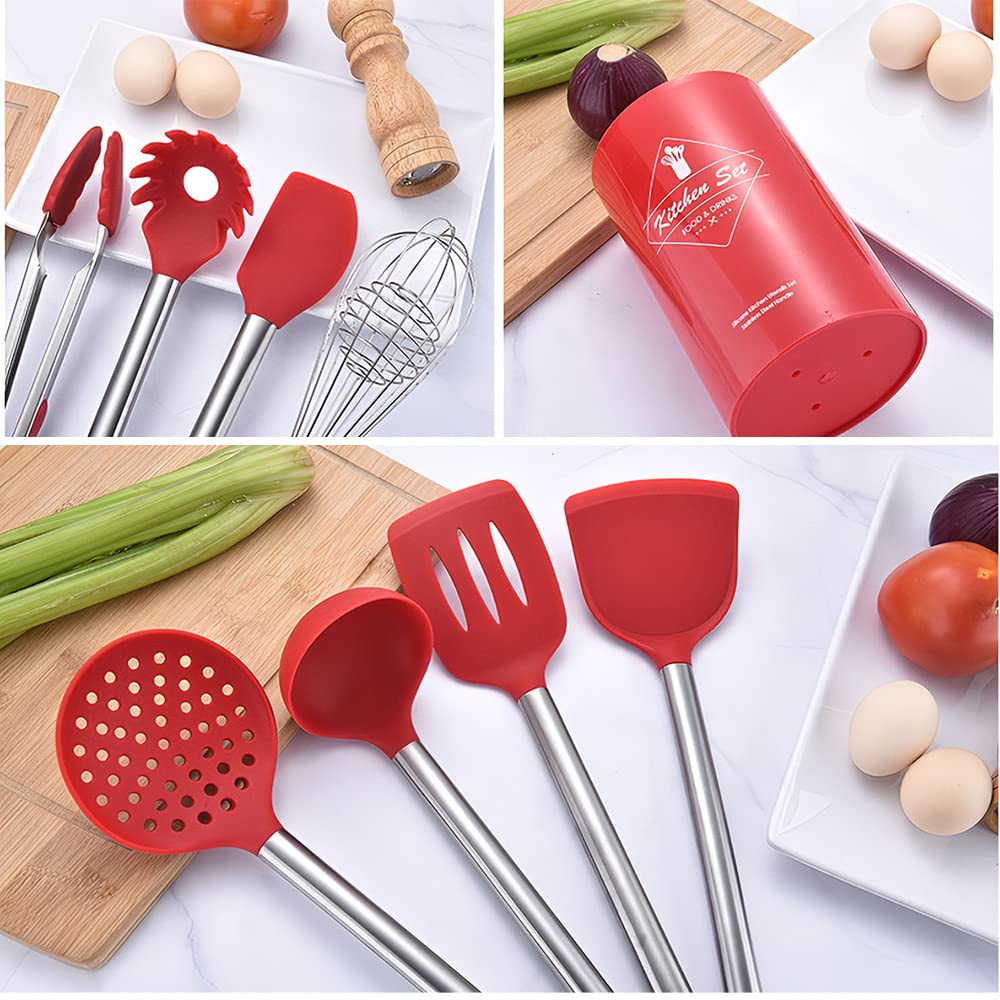 Set De Utensilios De Cocina (barril) Stock De Silicona Amazo | Envío Gratis