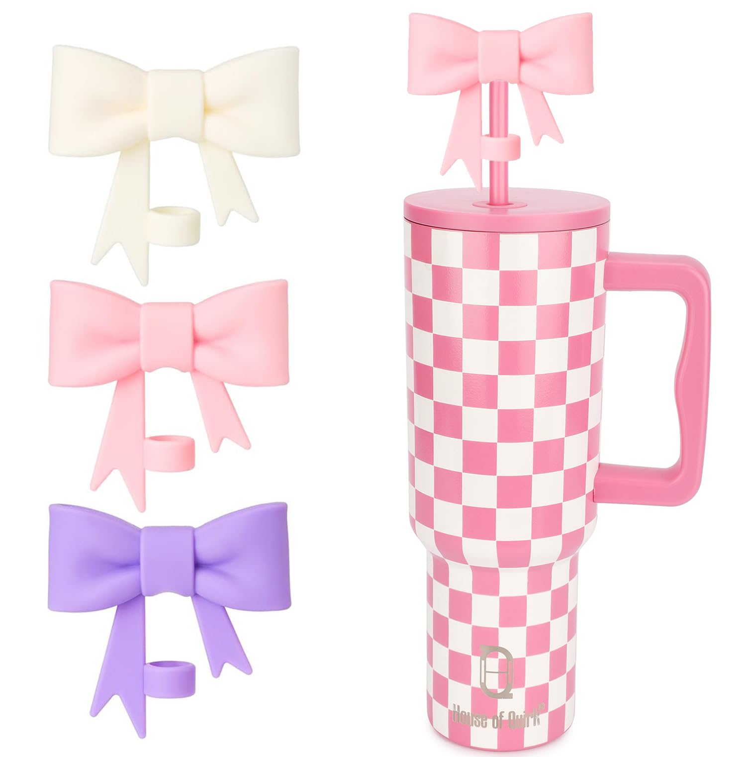 Cute Silicone Straw Covers - Bow Design -1