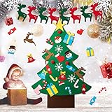 🎄 REGALO DE NAVIDAD PARA NIÑOS: mantenga a su niño pequeño ocupado durante las vacaciones, este árbol de Navidad de fieltro de bricolaje lo ayudará, adecuado para niños mayores de 18 meses, los menores de 18 meses pueden ir acompañados de un adulto.