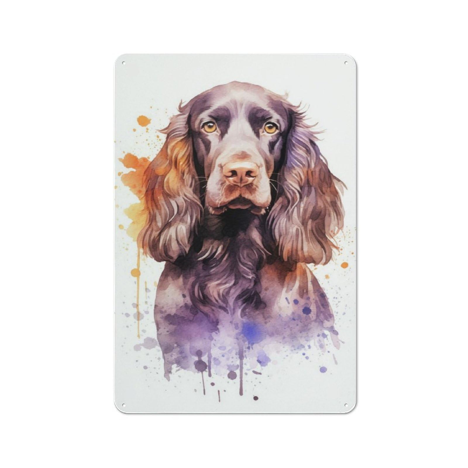 Junmoney English Springer Spaniel Metal Sign 30X20cm With For Hallway Wall, Retro Decor, Suited To New Home Decorators
