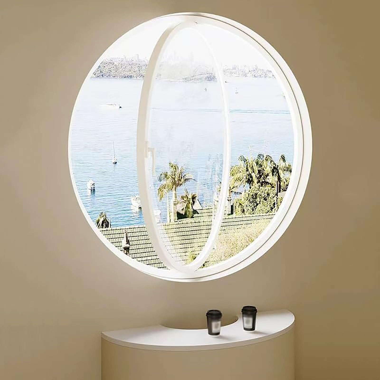 Ventanas correderas con vidrio templado, diseño giratorio moderno para instalación en sótano y casa de juegos