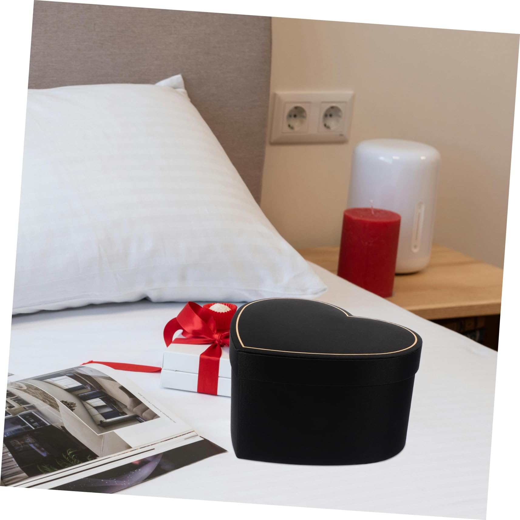 Gadpiparty Herzförmige Geschenkbox Mit Deckel Mittlere Aufbewahrungsbox Aus Stabilem Material Schwarz Für Gastgeschenke Süßigkeiten Und Blumenarrangements Bei Hochzeiten Und Feiern