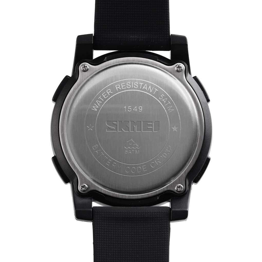 Back view of SKMEI 1549 watch showing battery code CR2032