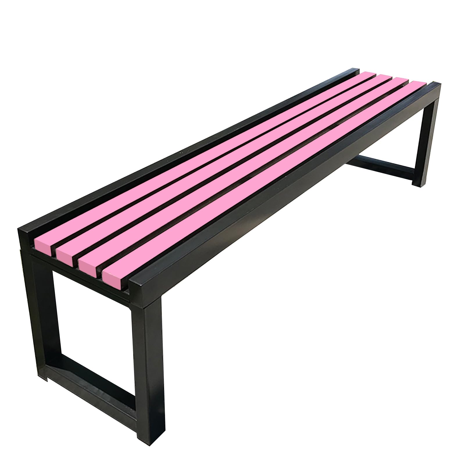 uofgcru Outdoor Bench Stainless Steel Garden Bench Backless for Two Person for Park Garden porch Benches Yard and Lounge-Pink(100×40×45cm)