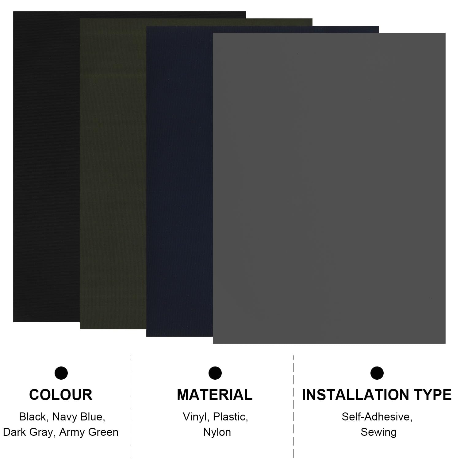 8 Stück Selbstklebende Nylon-Flicken Schwarz - Wasserdichte Reparaturflicken Für Kleidung & Outdoor-Ausrüstung