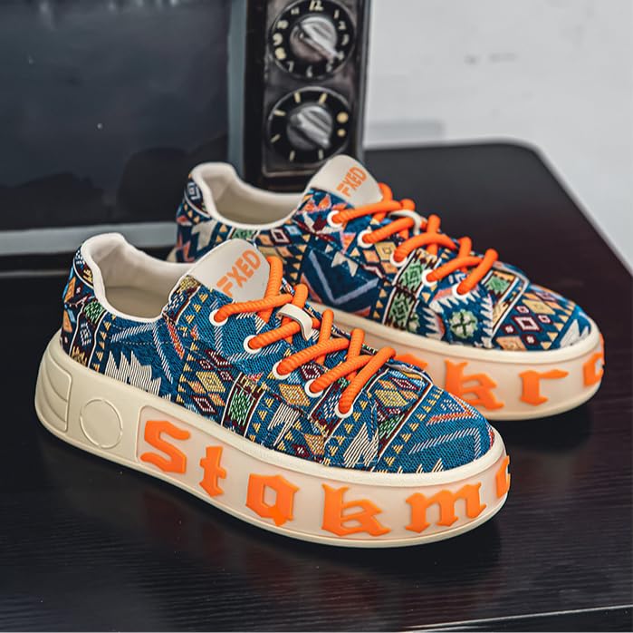 2025 New National Style Thick Soled Men's Casual Shoes Breathable Increase The Street Trend of Niche Camouflage Sports2