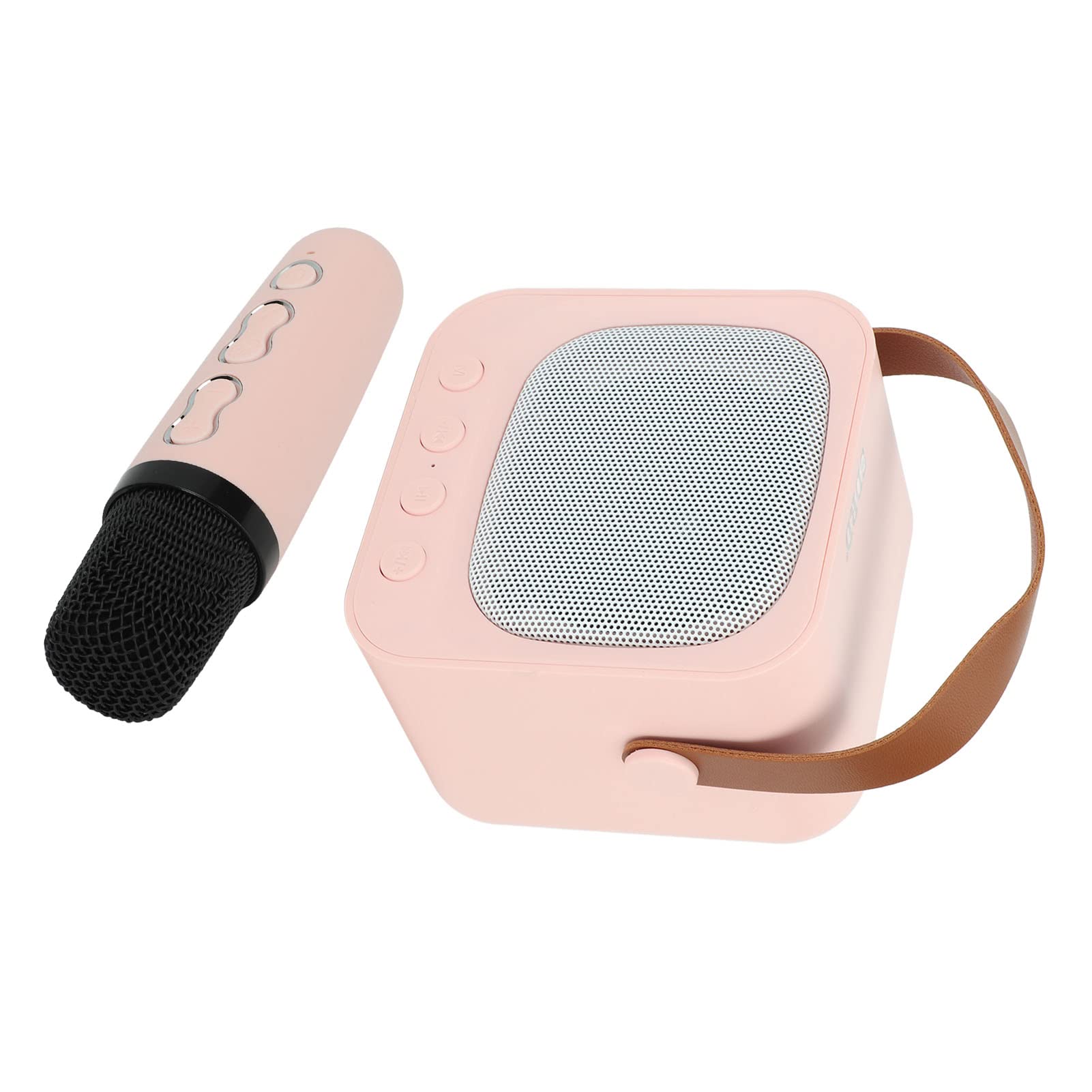 Karaoke Machine, Rechargeable Multifunctional Bass Treble Adjustment Bluetooth Karaoke Speaker Machine 6 Sound Effects for Outdoor (Pink)-image-7