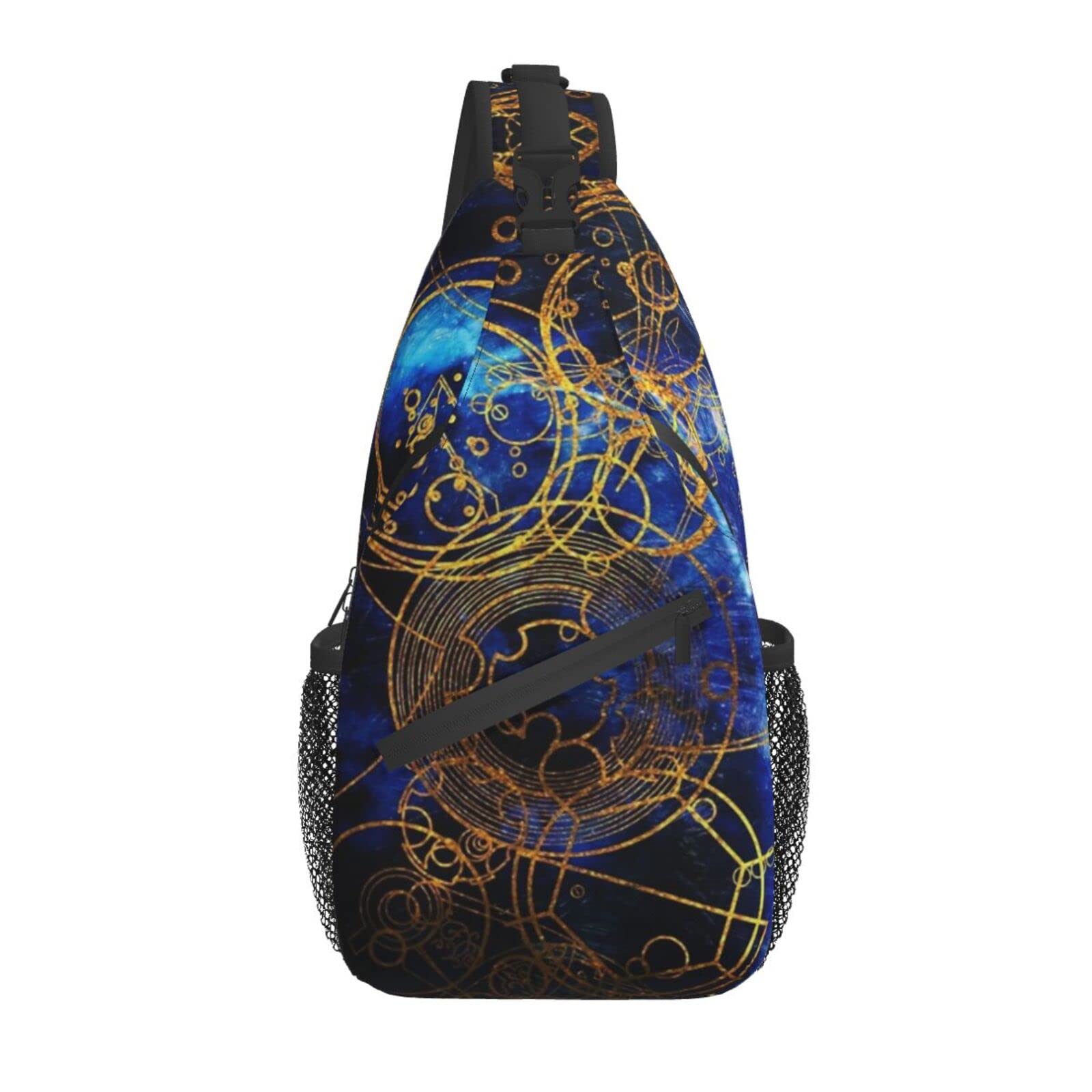 ASYG Steampunk Sling Bag Crossbody Chest Daypack Casual Backpack Vintage Clock Shoulder Bag For Travel Hiking