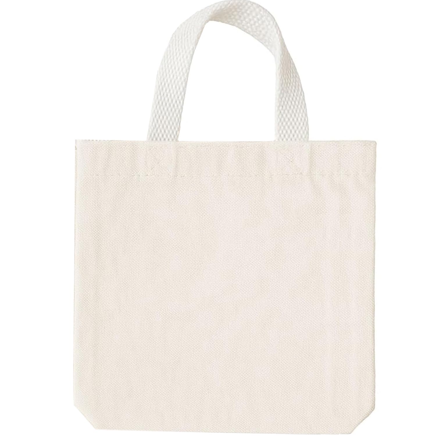 GiftExpress 26 Pack Canvas Tote Bags - 8" x 8" Reusable Small Canvas Bag in Natural Color - Bulk Small Goody or DIY Craft Bags w/Handles