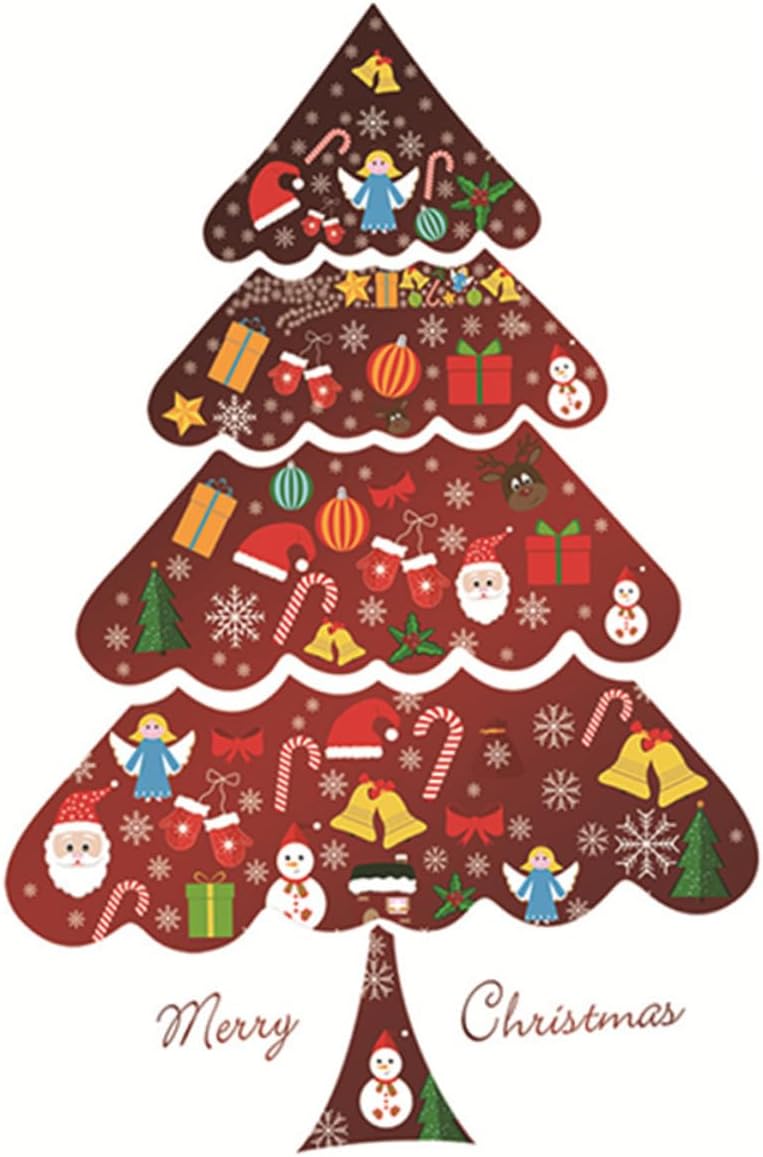 OSALADI 1 Sheet Christmas Tree Wall Sticker Xmas Wall