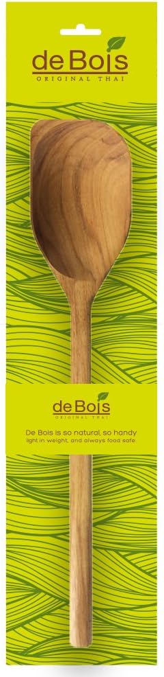 de Bois Teak Spatula 12 x 3 x 0.5 Inch l Organic Teak Cooking & Stirfried l Spatula l Non Toxic Wooden Kitchen Utensils l Gift for Who Loved to Cook (Wooden, Deep Paddle)