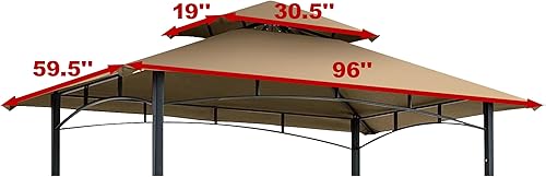 Miniatura 2 de EasyLee - Toldo de repuesto para kiosco, cubierta superior de 5 x 8 pies, cubierta superior para barbacoa de doble nivel, se adapta a los modelos de