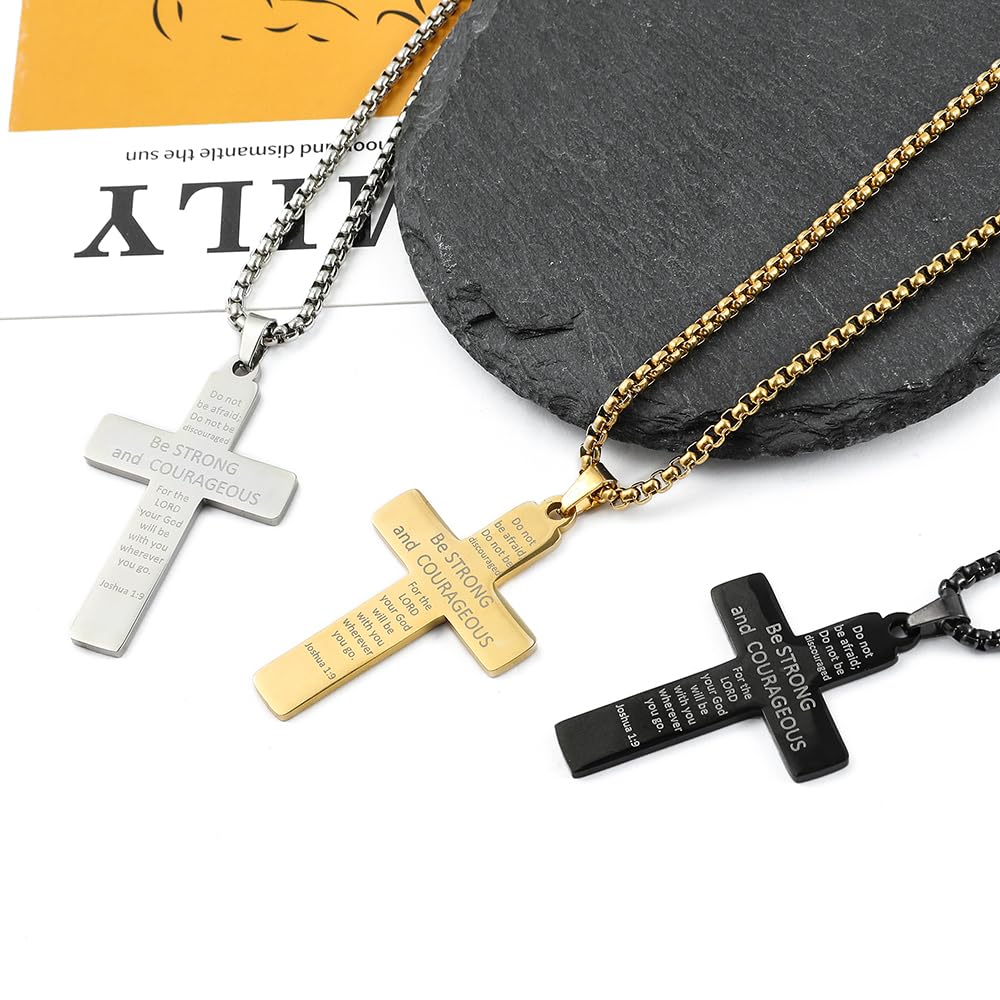Akcesoria dla dziewczynek Srebro 925 Naszyjnik z flagą amerykańską dla mężczyzn, inspirujący werset biblijny Hip-Hopowy napis, wisiorek, krzyż męski 4 lipca urodziny