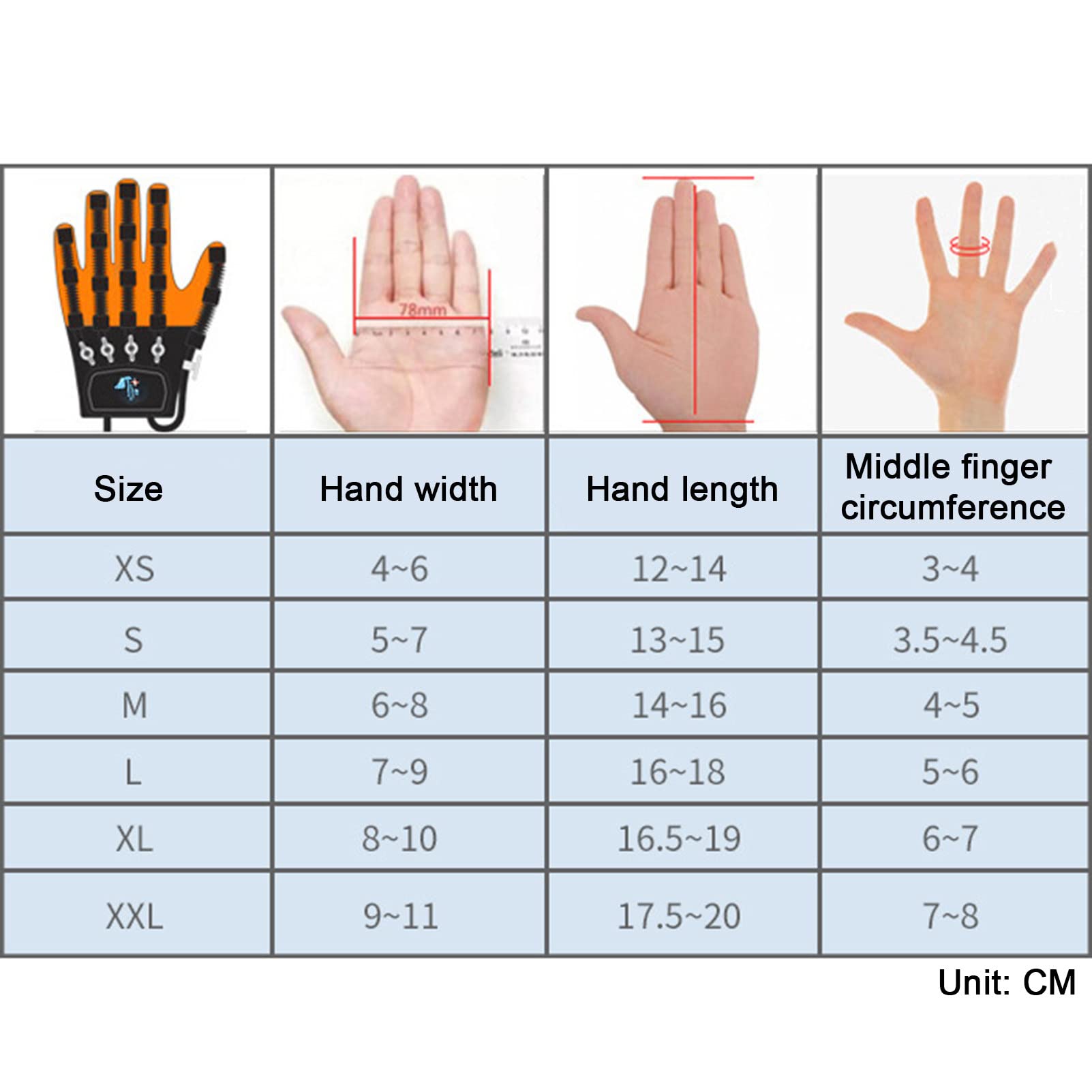 Guantes de Robot de Rehabilitación Férula de Mano Férula Guantes de Asistencia Equipo de Entrenamiento Hemiplejia Entrenador de Rehabilitación de Dedos Minimizar la Espasticidad,S-Left Hand