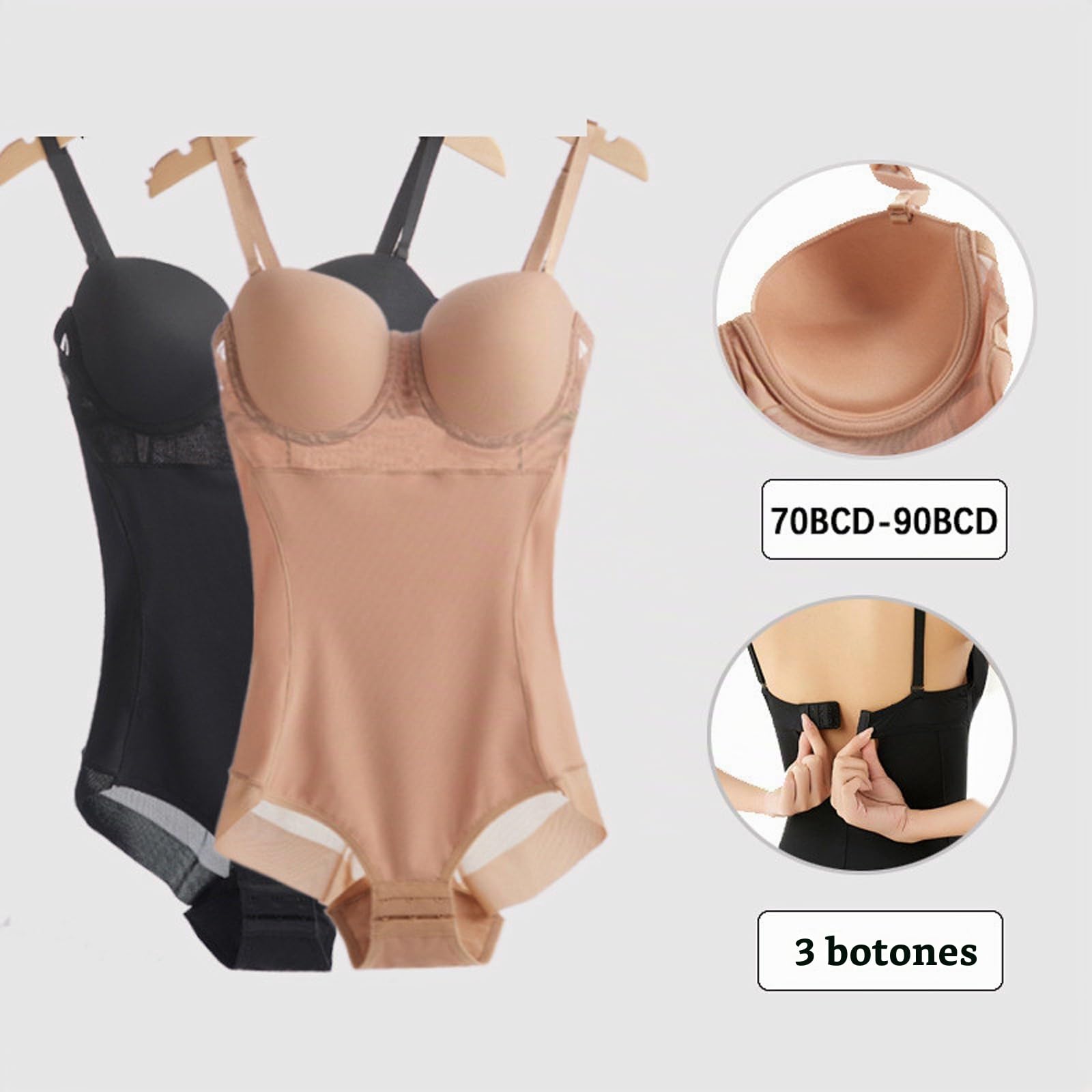 Body Moldeador Adelgazante para Mujer, Ropa Interior con realce, Monos con Tirantes y Aros, Camisolas con Control de Barriga, Tops