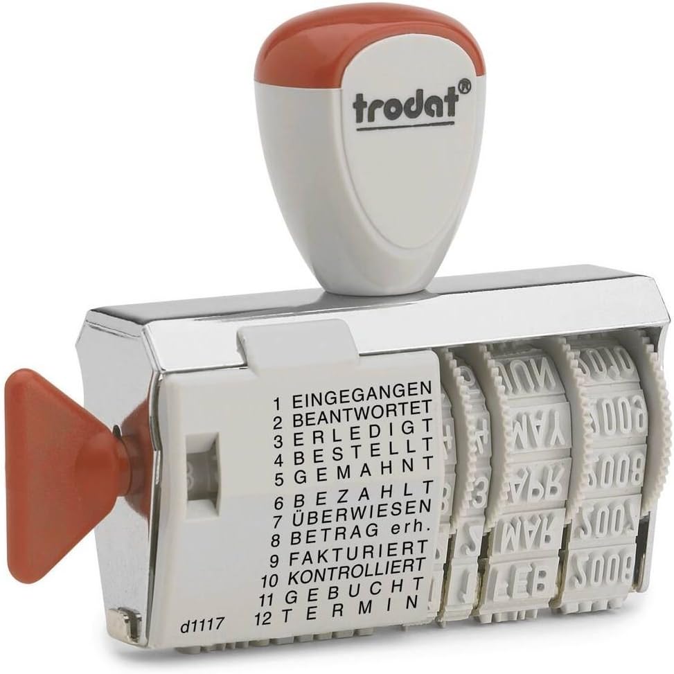 Trodat Classic 1117 Date Stamp with Word Band, German Months, Imprint Approx. 6 x 56 mm