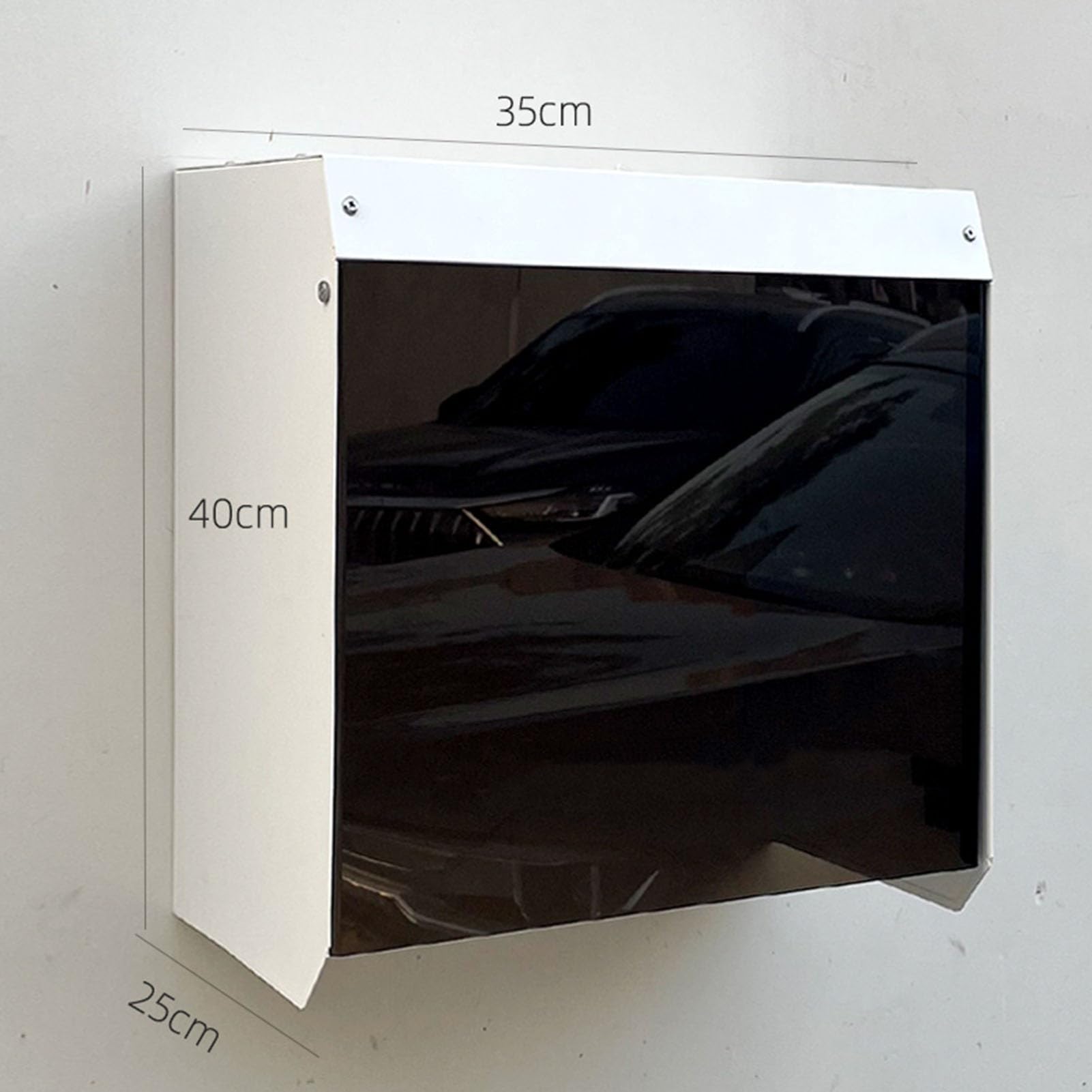 Toit de Protection pour Borne de Recharge pour Véhicules Électriques，Toit Métallique Résistant Aux Intempéries pour Borne Recharge Extérieure，abri pour Caméra (with Front Panel, 35x40x25cm)