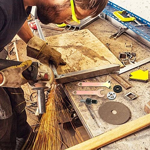 Image of AASONS Electric Drill Variable Angle Grinder Connecting Rod with 1pc Wood, Marble Cutting Blade, Flap Disk for Paint Remover, Sanding disc and Iron Grinding Wheel