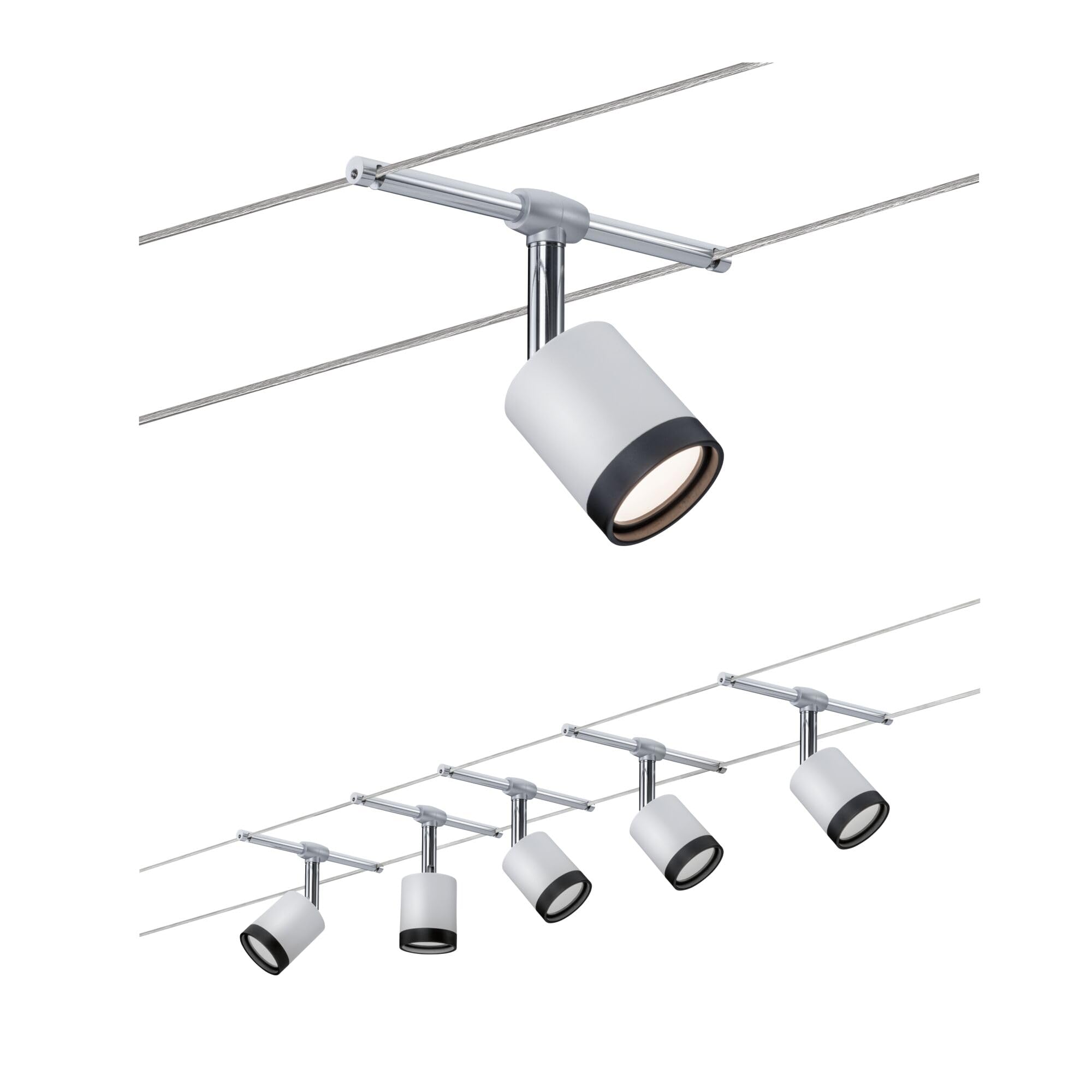 Paulmann 3981 Sistema cavo TubeLED 5x4W Bianco/Nero/Cromo 230/12V plastica