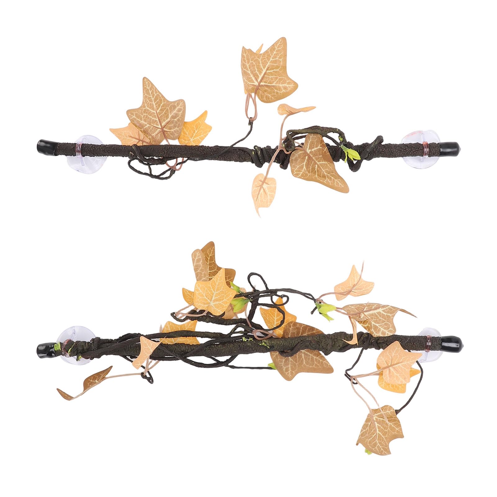 Muiltvoe 2 Pcs Reptile Branches, Realistic Plastic Climbing Branches with Suction Cups for Terrarium Decoration
