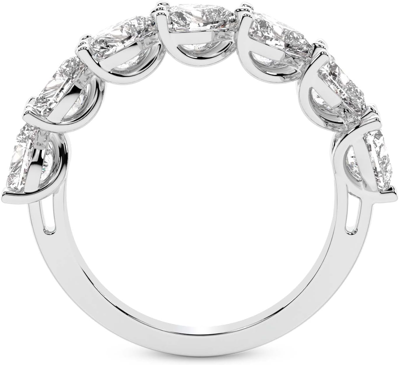 FRIENDLY DIAMONDS 7 Stone Lab Grown Diamond Anniversary Band Ring For Women | 14K White, Yellow, Rose Gold Or Platinum IGI Certified | FG-VS1-VS2 Quality Band Ring