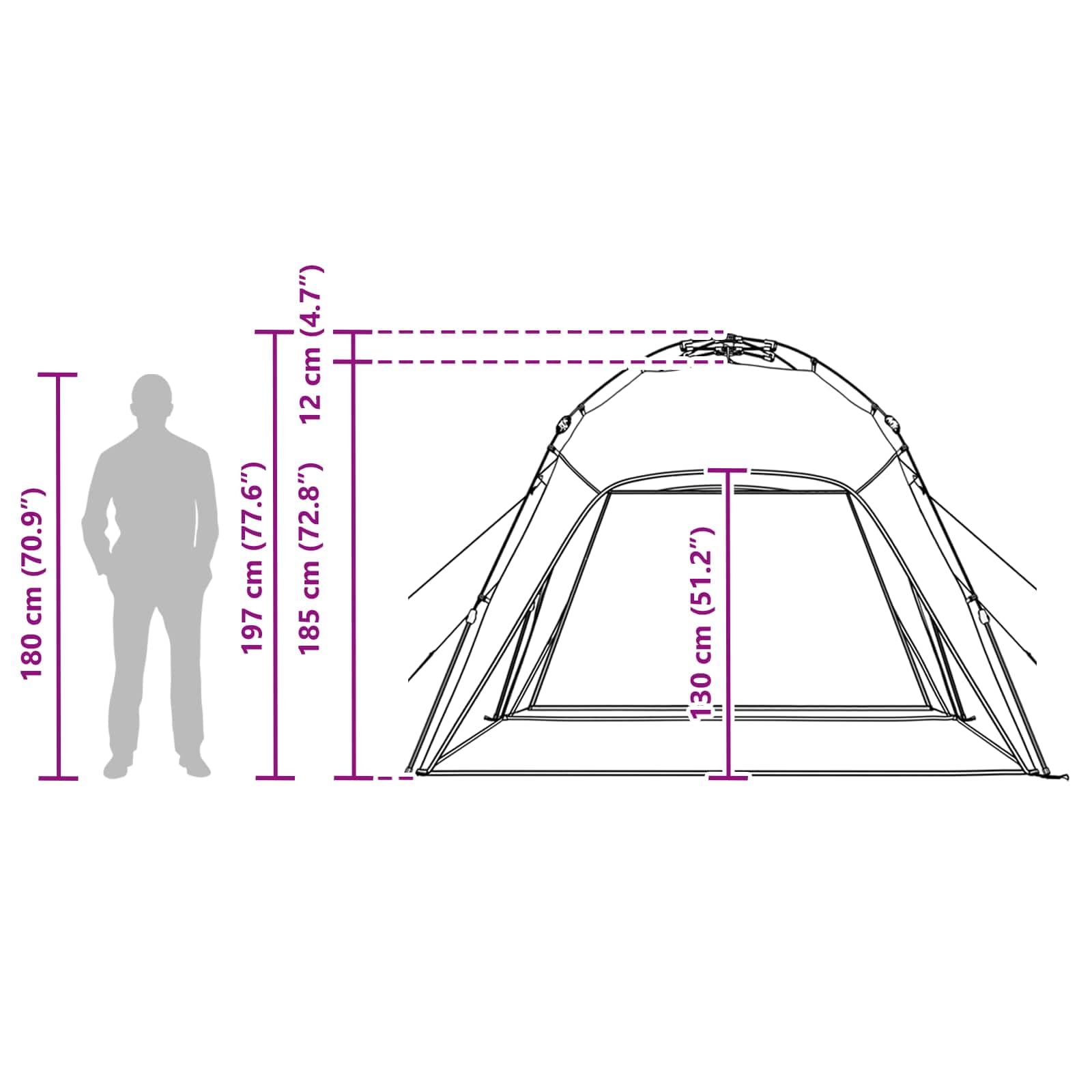 Tienda de campaña instantánea para personas con cierre rápido, tienda de campaña familiar ultraligera en azul azure, impermeable, con material transpirable, resistente al viento, para camping