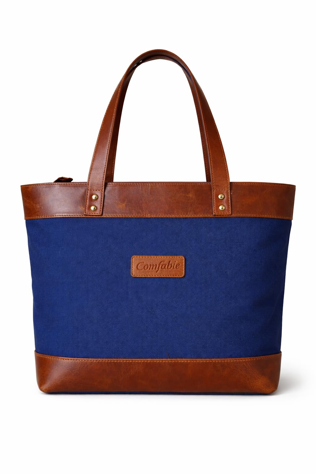 Comfabie tote Bag for Women Handcrafted Women's Canvas Bag with pure Leather Shoulder Tote Bag & Handbag for Office and College | Women Office Bag for Ladies | Ladies Purse Handbag | leather tote bag
