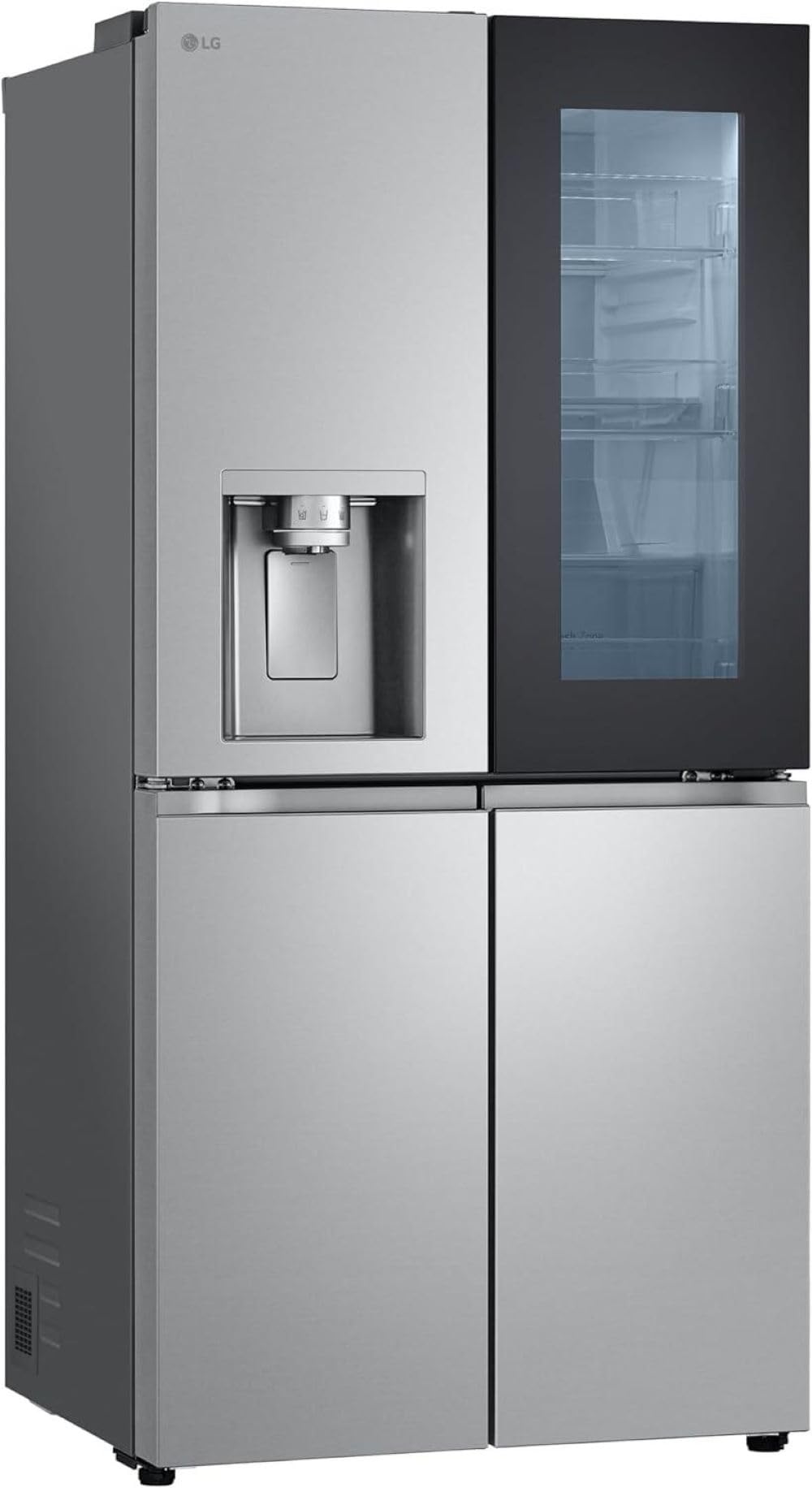 LG GMG861MBAE SLIM Multi-Door Kühlschrank mit Gefrierfach (508 L, Energieklasse E) mit InstaView, Eis- und Wasserspender, UVNano, Total No Frost, Silber