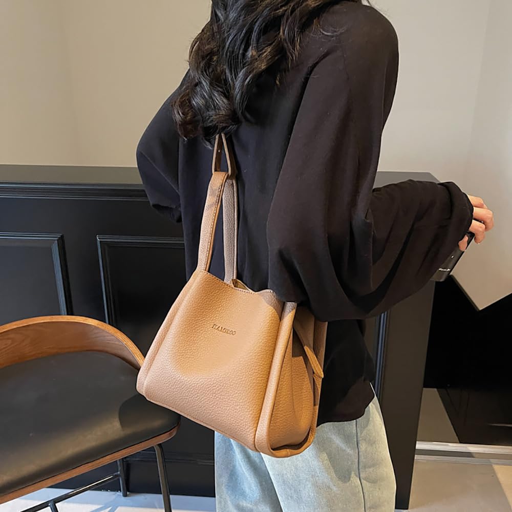 Beuteltasche für Damen, Vintage-Beuteltasche, Leder-Beuteltasche, Vintage-Schulterbeuteltasche für Damen