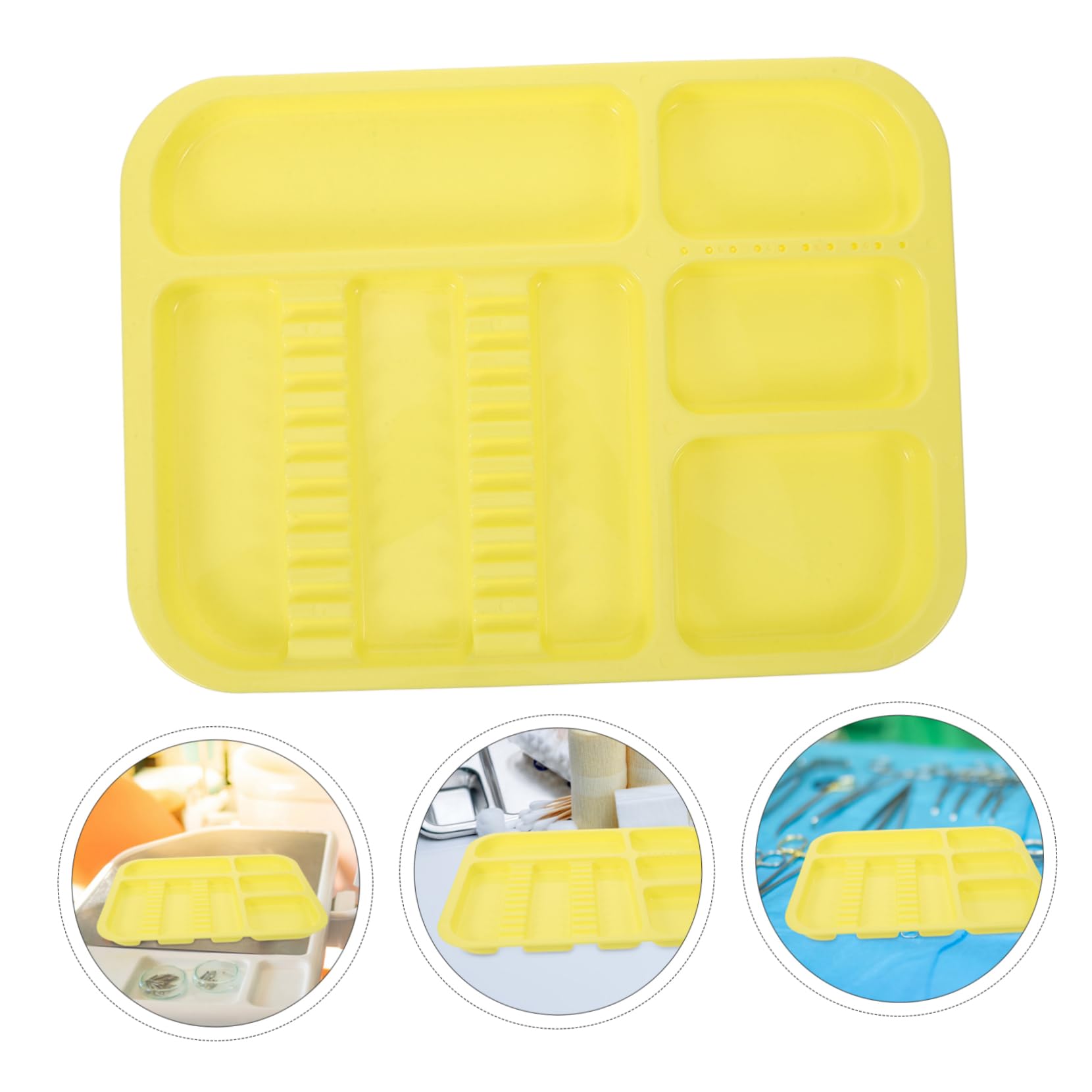 MAGICLULU Plateaux Compartimentés Coloré Lot de 2 Rangement Organisé en Pp Résistants aux Taches, Plateau D'instruments Dentaires pour Buccal